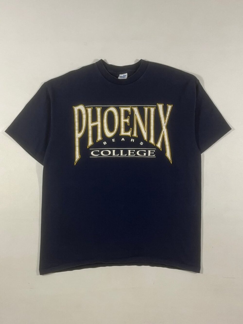 Vintage 90s Velva Sheen Phoenix College Bears Navy Tee XL Made in USA